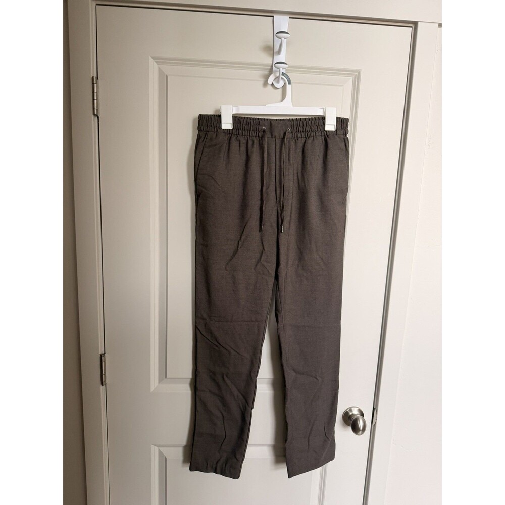 H&M Medium Men’s Brown Slim Fit Dressy Jogger Pants Elastic Waist Drawstring